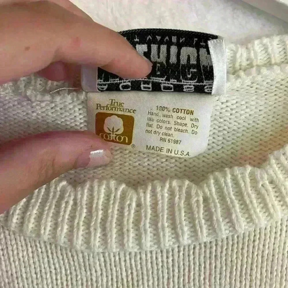 Across America by Knit Maven Cotton Sweater No size label guessing L - Picture 6 of 7
